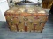 (R1) ANTIQUE TRUNK; EARLY 1900S, H.W. ROUNTREE & BRO. TRUNK & BAG CO., PORTABLE TRUNK WITH LEATHER