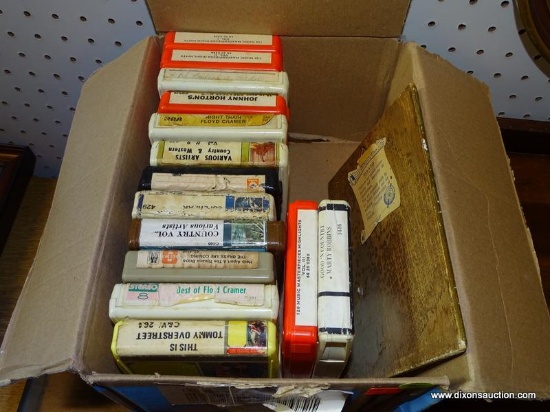 (WALL) BOX LOT OF ASSORTED 8-TRACK CARTRIDGES; 14 PIECE LOT TO INCLUDE "120 MUSIC MASTERPIECES
