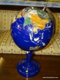 MAGNIFICENT BLUE LAPIS GEMSTONE SHOWPIECE WORLD GLOBE. A MUST HAVE FOR EVERY GEMSTONE COLLECTOR!