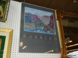 (WALL) FRAMED DAVID BARBERO, ERNESTO MAYANS GALLERY POSTER FOR AUGUST 7TH-30TH, 1983. SITS IN A