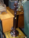 (R2) CANDLESTICK STYLE TABLE LAMP; VENETIAN BRONZE, REEDED POLE TABLE LAMP. DOES NOT INCLUDE THE