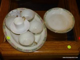 (R3) LOT OF ASSORTED CHINA; 10 PIECE LOT TO INCLUDE 4 GOLD MEDAL ST LOUIS OWEN CHINA TEA CUPS, A