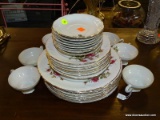 (R3) ROYAL ROSE FINE CHINA OF JAPAN; 30 PIECE LOT TO INCLUDE 8 DINNER PLATES, 7 BREAD AND BUTTER