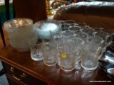 (R3) ARCOROC GLASSWARE; 48 PIECE SET OF ARCOROC, LEAF AND FLORAL PATTERNED GLASSWARE TO INCLUDE 19