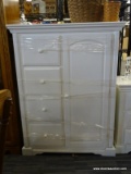 (R4) JARDINE GENTLEMAN'S CHEST; WHITE FINISHED GENTLEMAN'S CHEST WITH 4 DRAWERS ON THE LEFT AND A