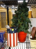 (R4) AMERICAN FLAG BUCKET W/ CANDLE AND A LIGHTED 20