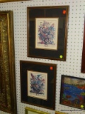 (BWALL) PAIR OF FLORAL IDENTIFICATION PRINTS; 2 PIECE SET INCLUDES A JULY PRINT AND AN AUGUST PRINT.