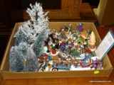 (R1) TRAY LOT OF DEPARTMENT 56 WINTER VILLAGE ACCESSORIES; TRAY LOT TO INCLUDE 30+ PEOPLE FIGURINES