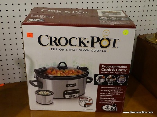 (R1) CROCK POT SLOW COOKER W/ LITTLE DIPPER WARMER; PROGRAMABLE, COOK & CARRY, 6 QT CROCK POT WITH A