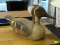 (R2) HAND PAINTED DUCK DECOY WITH BROWN EYES. MEASURES 12.5