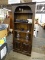 (R3) BENNINGTON SOLID PINE BOOKCASE; STAINED PINE, 3-SHELF BOOKCASE WITH A 2-DOOR CABINET W/ SHELF