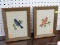 (BWALL) PAIR OF FRAMED NEEDLEPOINTS; 2 PIECE SET OF BIRD NEEDLE POINTS IN WOODEN FRAMES TO INCLUDE A