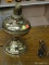 (R4) RAYO OIL LAMP CONVERTED TO ELECTRIC; RAYO, BRASS TABLE LAMP. MISSING SHADE AND HARP. HAS DENTS