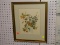 (LWALL) HUMMINGBIRD PRINT; FRAMED PRINT OF HUMMING BIRDS FEEDING ON A FLOWER COVERED PLANT. MATTED