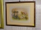 (LWALL) ANDRES ORPINAS PRINT; DEPICTS A FARM SCENE WITH A WELL AND DUCKS IN THE FOREGROUND AND A