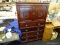 (R2) ORIENTAL CHEST OF DRAWERS; ORIENTAL, ROSEWOOD COMBINATION CHEST WITH A 2 DOOR CABINET AT THE