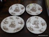 (R3) LOT OF JOHNSON BROS PASTORALE TOILE DE JOUY CHINA; 4 PIECE LOT TO INCLUDE 4 PLATES AND AN OVAL