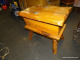 (R4) VINTAGE DOUGH BOX; 1 IN A PAIR OF PINE DOUGH BOXES WITH ANGLED BLOCK LEGS.
