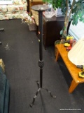 (R1) WROUGHT IRON FLOOR CANDLE HOLDER WITH SPIDER LEGS. MEASURES 54