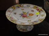 (R4) SCHUMANN BAVARIA, EMPRESS DRESDEN FLOWERS PATTERNED, FOOTED COMPOTE DISH. MEASURES 3.5