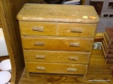 (R4) TABLETOP CHEST OF DRAWERS; WOODEN, 4-DRAWER CHEST OF DRAWERS FOR HOLDING NAILS/TRINKETS/ETC.