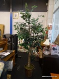 (R1) ARTIFICIAL TREE; DECORATIVE TREE IN A WICKER POT. MEASURES ABOUT 90