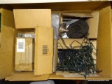 (SHELVES) BOX LOT; INCLUDES 3 SETS OF STRING LIGHTS AND 2 SOLAR POWERED PATH LIGHTS.