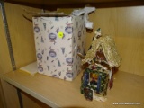 (SHELVES) BLUESKY CHRISTMAS COLLECTION COUNTRY CHRISTMAS HOUSE BY HEATHER GOLDMINS. CRACKS, NEEDS TO
