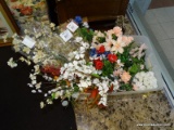 (R1) TUB LOT OF ASSORTED ARTIFICIAL FLOWERS.