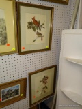 (LWALL) PAIR OF BIRD PRINTS; 2 PIECE SET TO INCLUDE A PRINT OF A MALE AND FEMALE CARDINAL AND A