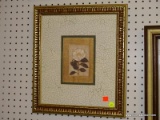 (LWALL) FRAMED FLOWER PRINT; DEPICTS A SINGLE CAMELLIA FLOWER WITH THE FLOWER NAME IN WOOD BLOCKS