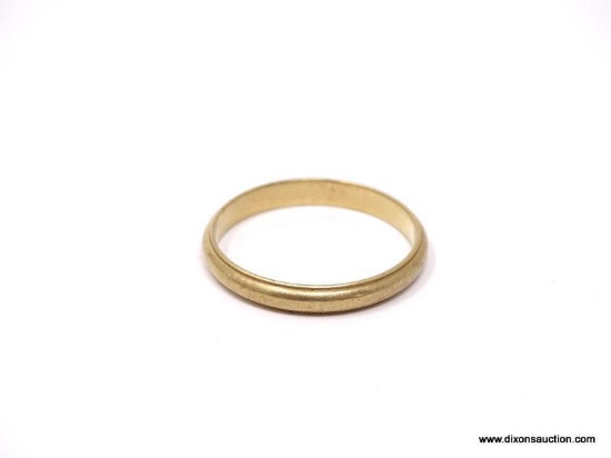 14K YELLOW GOLD WEDDING BAND. WEIGHS APPROX. 3.30 GRAMS & THE RING SIZE IS APPROX. 12.