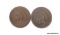 (2) 1884 INDIAN CENTS.