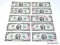 10 CRISP UNCIRCULATED 1976 $2 BICENTENNIAL NOTES.