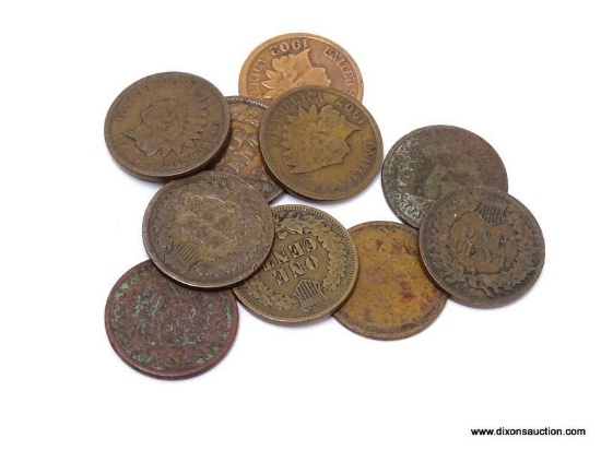 10 ASSORTED INDIAN CENT.