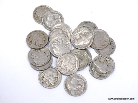 20 ASSORTED BUFFALO NICKELS.