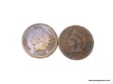(2) 1889 INDIAN CENTS.