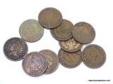 10 ASSORTED INDIAN CENTS.