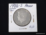 1986-S GEM PROOF KENNEDY HALF DOLLAR.