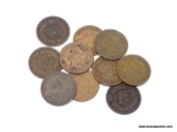 10 INDIAN ASSORTED CENTS.