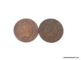 (2) 1887 INDIAN CENTS.