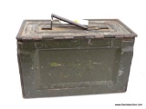 VINTAGE AMMO BOX FOR 105 CARTRIDGES- .50 CAL LINKED.