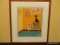 ATOMIC MID CENTURY MODERN INTERIOR CAT ON TV GICLEE BY IVY LOWE. MEASURES 17