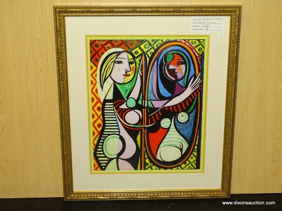 GIRL IN FRONT OF MIRROR GICLEE BY PABLO PICASSO. MEASURES 22" X 25 3/4".