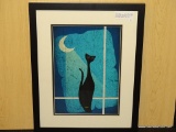 MID CENTURY MODERN CAT IN THE MOONLIGHT. MEASURES 15 1/4