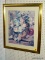 FLORAL STILL LIFE PRINT IN GOLD TONE MATTED FRAME. MEASURES APPROX. 26.5