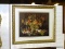 FRUIT STILL LIFE PRINT. DOUBLE MATTED IN A N ORNATE GOLD GILT FRAME. MEASURES APPROX. 37.5