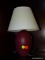 CONTEMPORARY BURHGANY TABLE/ HALL LAMP. APPROX. 13