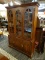 CHERRY PENNSYLVANIA HOUSE 2-PIECE CHINA CABINET WITH LIGHTED TOP AND 2 GLASS SHELVES. BOTTOM HAS 3