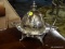 (R4) INCREDIBLE SILVER-PLATE COVERED BUTTER/CHEESE DISH. THE INSIDE OF THE DISH & THE TOP FEATURES